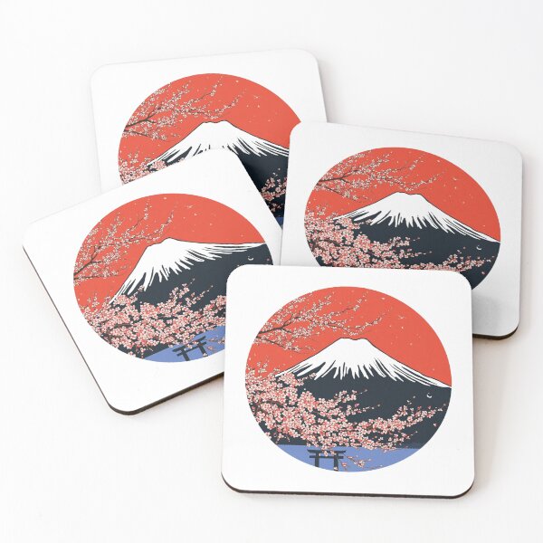 Item preview, Mount Fuji Cherry Blossom Torii Gate Japanese Ukiyo-e Circle Art designed and sold by taonJP-shop.