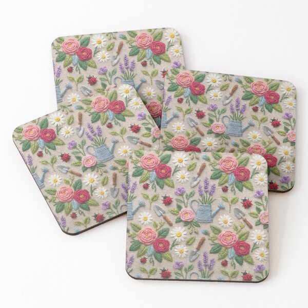 Item preview, Whimsical Embroidered Garden 3d style look designed and sold by Printfantasia .