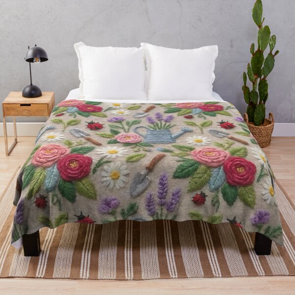 Item preview, Whimsical Embroidered Garden 3d style look designed and sold by Printfantasia .