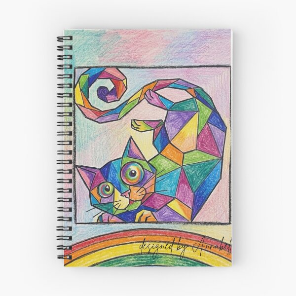 Item preview, The funny, colorful mosaic cat - children's art style designed and sold by Annabells-Kunst.
