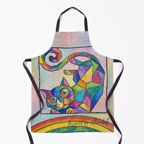 Item preview, The funny, colorful mosaic cat - children's art style designed and sold by Annabells-Kunst.