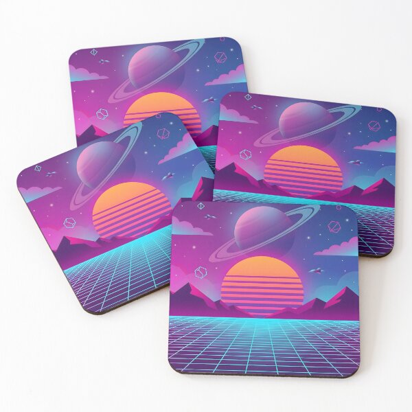 Item preview, Retro Futuristic Synthwave Space Landscape | Neon Saturn Vaporwave Sunset Art designed and sold by MCV-Designs.