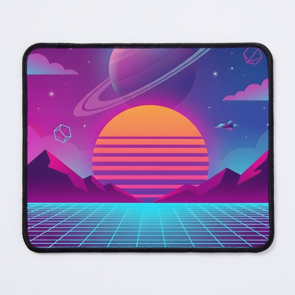 Item preview, Retro Futuristic Synthwave Space Landscape | Neon Saturn Vaporwave Sunset Art designed and sold by MCV-Designs.