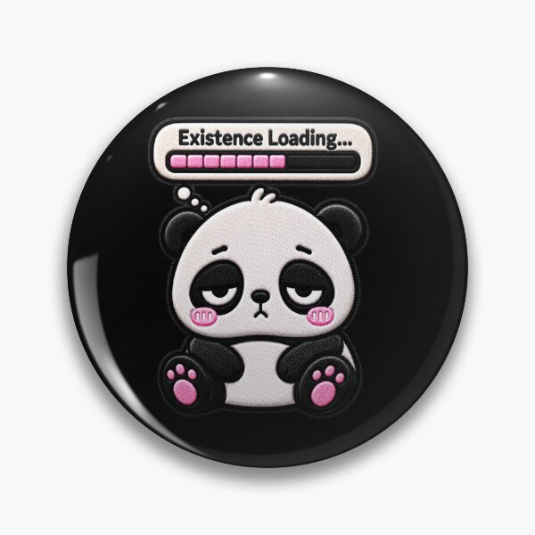 Item preview, Existence Loading Panda Embroidery Patch Funny designed and sold by ColorSplash123.