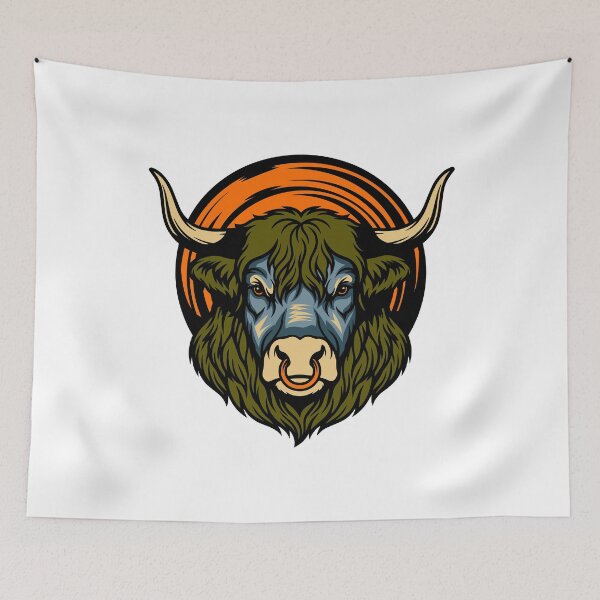 Item preview, Bull Illustration designed and sold by GinyHappyLogo.