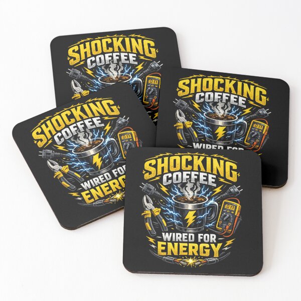 Item preview, Shocking Coffee Wired for Energy Funny Electrician Gift for Linemen and Electrical Contractors designed and sold by Ladys-Gents.