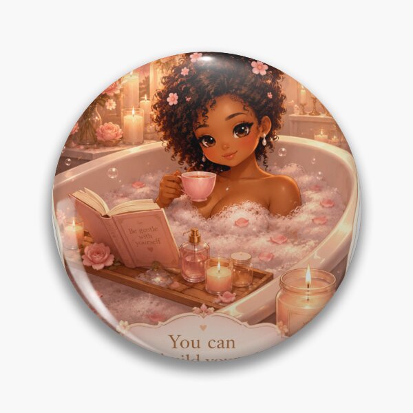 Item preview, You Can Rebuild Yourself Softly Sticker | Cozy Self Love Bubble Bath Art designed and sold by PrincSaraStudio.