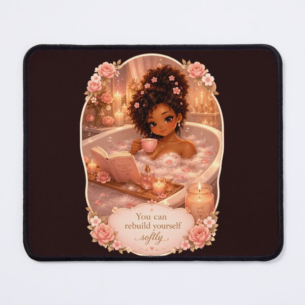 Item preview, You Can Rebuild Yourself Softly Sticker | Cozy Self Love Bubble Bath Art designed and sold by PrincSaraStudio.