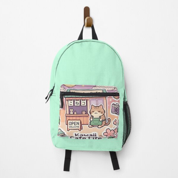 Item preview, Kawaii Cafe Life Pixel Art | Japanese Aesthetic Cat Cafe | Retro 8-Bit Sticker designed and sold by SergioMiklos.