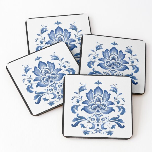 Item preview, Delft Blue Floral Damask Artwork  designed and sold by NivyasArtistry.