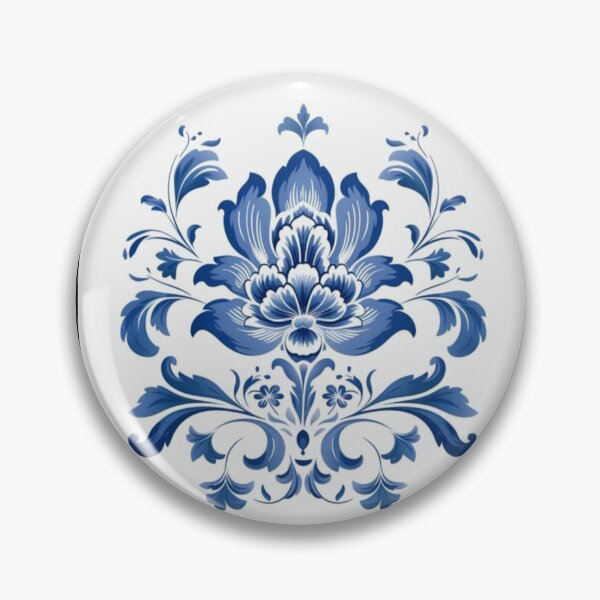 Item preview, Delft Blue Floral Damask Artwork  designed and sold by NivyasArtistry.