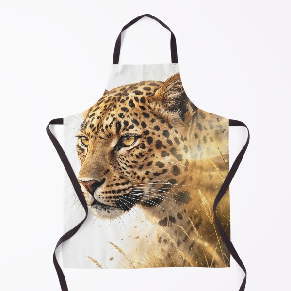 Item preview, print featuring a leopard’s head that dissolves into a sunlit, spotted grassland designed and sold by Jandedan.