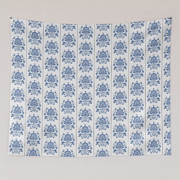 Item preview, Delft Blue Floral Damask Artwork  designed and sold by NivyasArtistry.