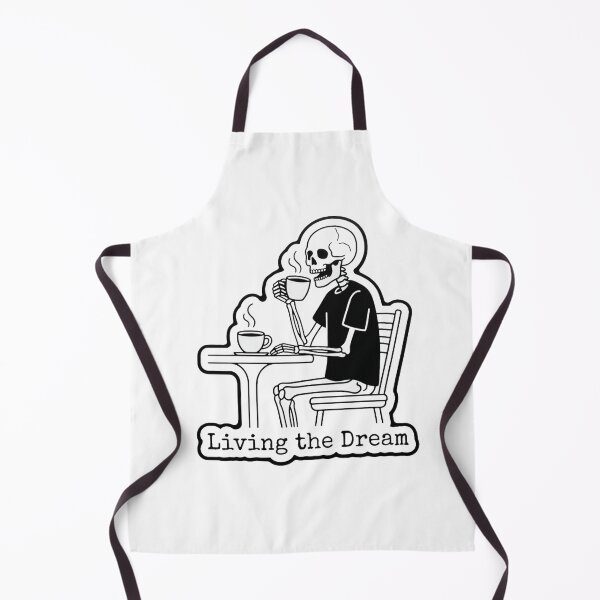 Item preview, Sarcastic Skeleton Drinking Coffee Living The Dream Sticker designed and sold by JeevanStickers.