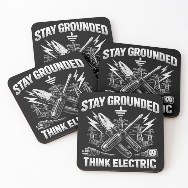 Item preview, Stay Grounded Think Electric Electrician Gift for Linemen Journeyman Master Electricians Electrical Contractor designed and sold by Ladys-Gents.
