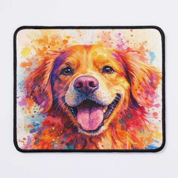 Item preview, Radiant Golden Retriever - Vibrant Rainbow Watercolor Dog Art designed and sold by myforestfog.