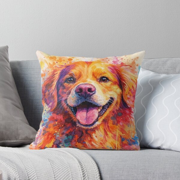 Item preview, Radiant Golden Retriever - Vibrant Rainbow Watercolor Dog Art designed and sold by myforestfog.