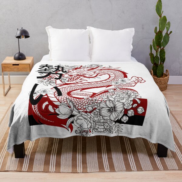 Item preview, Traditional Japanese Dragon - Red and Black Ink Tattoo Art designed and sold by A-M-G-Shop.