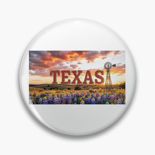 Item preview, *Texas Bluebonnet Sunset Landscape - Vintage State Pride Design* designed and sold by Petringo.