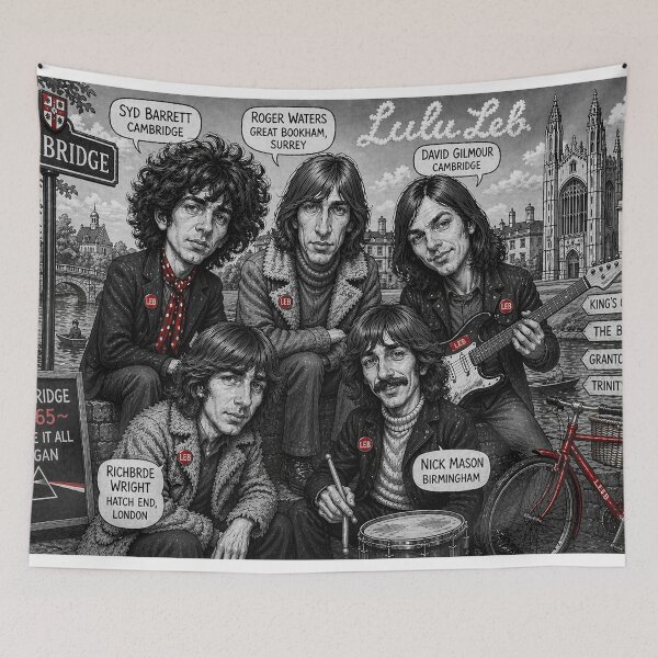 Item preview, Cambridge Origins – The Band Caricature Artwork designed and sold by LuluLeb.