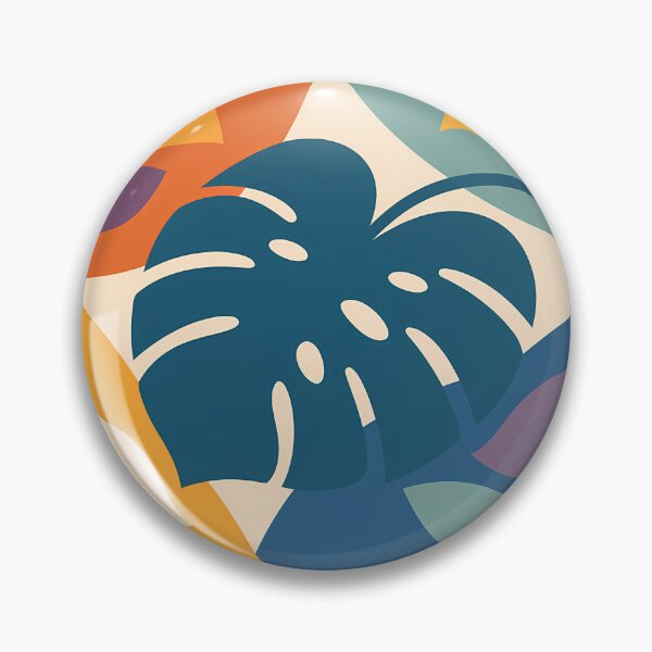 Item preview, Geometric Monstera Leaf Silhouette in Tropical Colours designed and sold by InkSmithery.