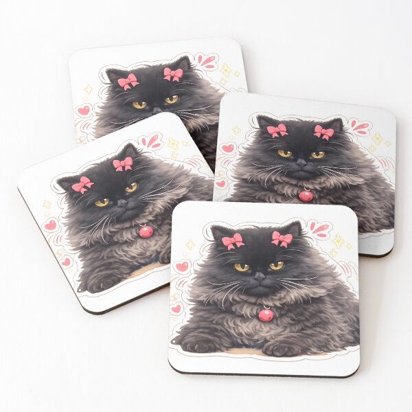 Item preview, Cute Black Cat Animated Kawaii Sticker  designed and sold by rajaansariT.