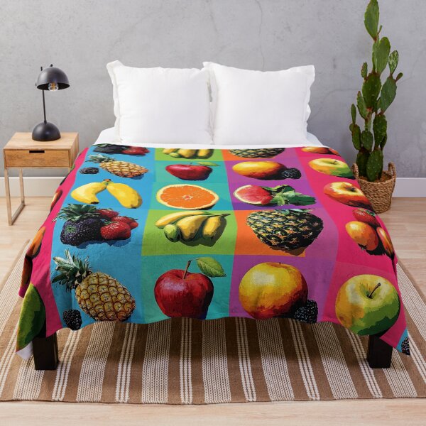 Item preview, Bold Fruit Pop Art Grid, Neon Colors Warhol Style Illustration designed and sold by daila70.