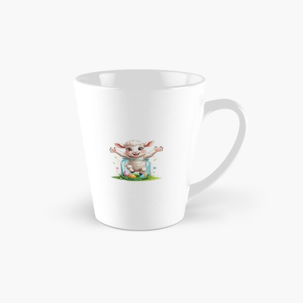 Item preview, Cute Baby Lamb in a Glass Jar with Easter Eggs designed and sold by AQUILAKREO.