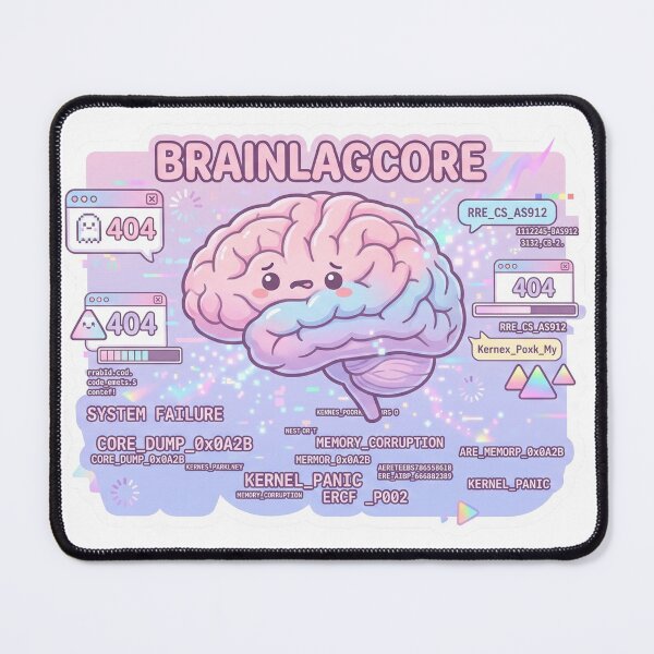 Item preview, Brainlagcore – Cute Glitch Brain Aesthetic Sticker designed and sold by CuteRage.