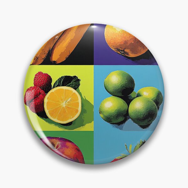 Item preview, Vibrant Pop Art Fruit Pattern, Colorful Grid Warhol Inspired Art designed and sold by daila70.