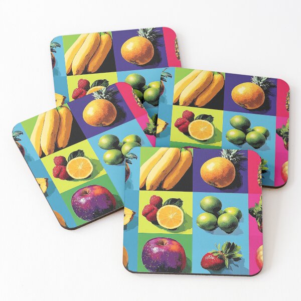 Item preview, Vibrant Pop Art Fruit Pattern, Colorful Grid Warhol Inspired Art designed and sold by daila70.
