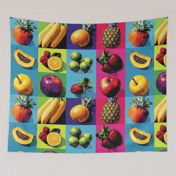 Item preview, Vibrant Pop Art Fruit Pattern, Colorful Grid Warhol Inspired Art designed and sold by daila70.