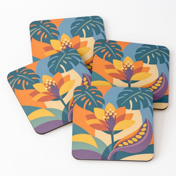 Item preview, Bold Tropical Flower and Leaf Shapes designed and sold by InkSmithery.