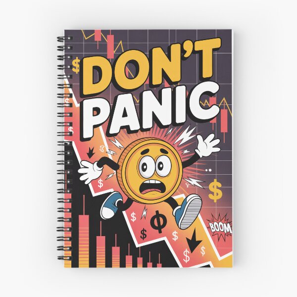 Item preview, Cryptocurrency crash. Coin and the text “Don’t panic” designed and sold by GiriaGallery.