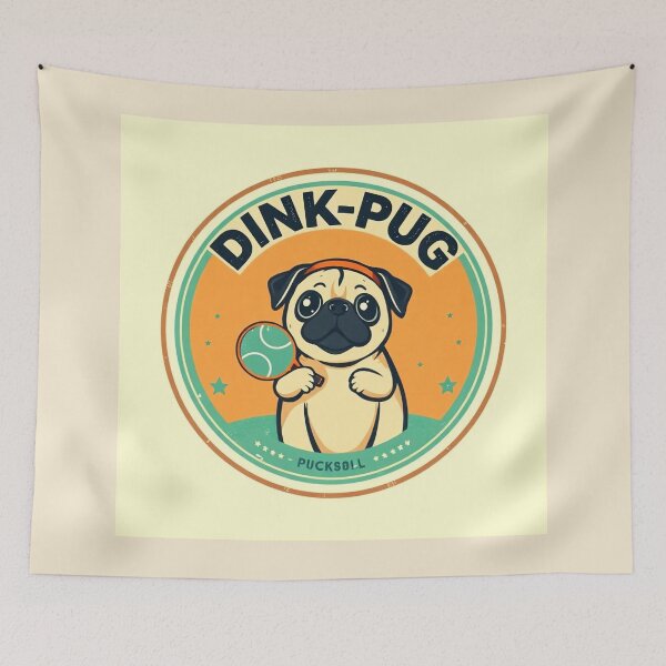 Item preview, Pickleball Pug Dink Parade Retro Badge designed and sold by Arte-Excellency.