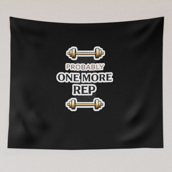 Item preview, Probably One More Rep Funny Gym Quote Minimal Dumbbell Design designed and sold by Artbysarmina.