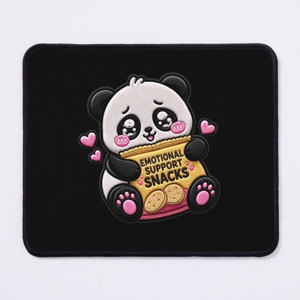 Item preview, Emotional Support Snacks Panda Embroidery Patch designed and sold by ColorSplash123.