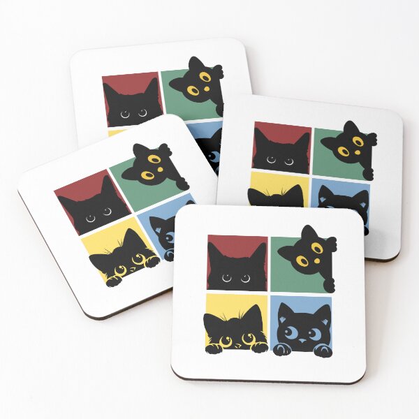 Item preview, Cute Black Cats Pop Art Peekaboo Grid designed and sold by Thitinan05.