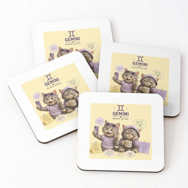 Item preview, Gemini Zodiac Cat – Two Moods One Heart Funny Astrology Kitty designed and sold by LovelyCatGalaxy.