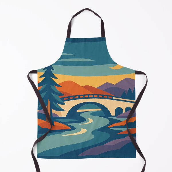 Item preview, Crescent Moon Bridge and Pine Landscape designed and sold by InkSmithery.