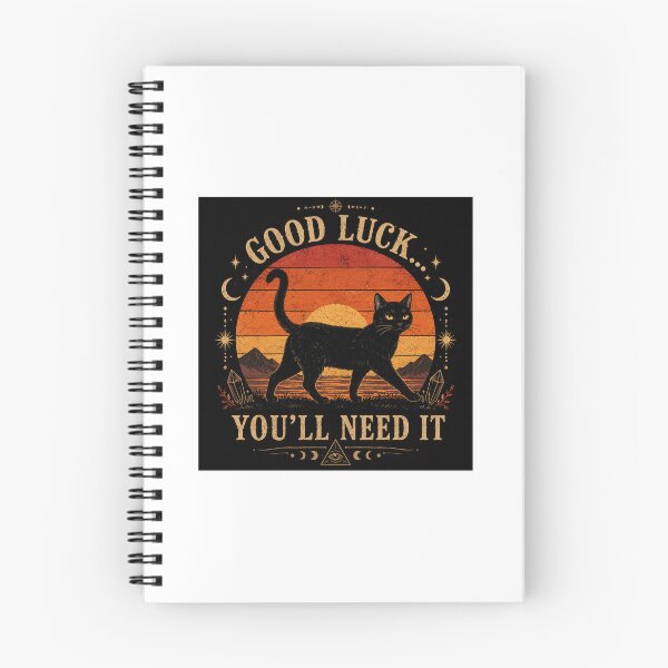 Item preview, Cozy Cat Typography Sunset Design | Good Luck You’ll Need It” designed and sold by TheGiggleGrid.