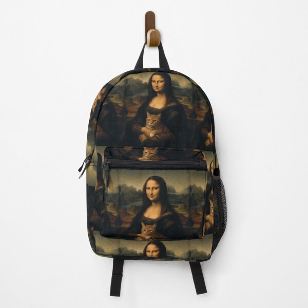 Item preview, Mona Lisa and Orange Cat Friend - Funny Classical Painting Parody designed and sold by merchxwear.