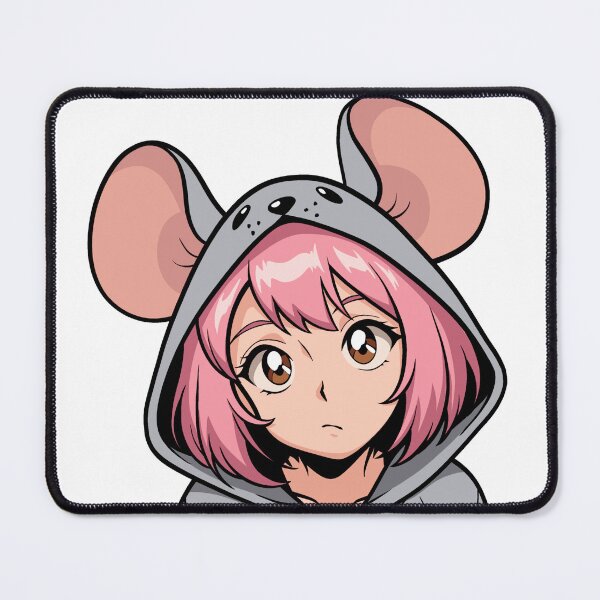 Item preview, Shy Mouse Hoodie Anime Girl Soft Pink Mood designed and sold by MainColle.