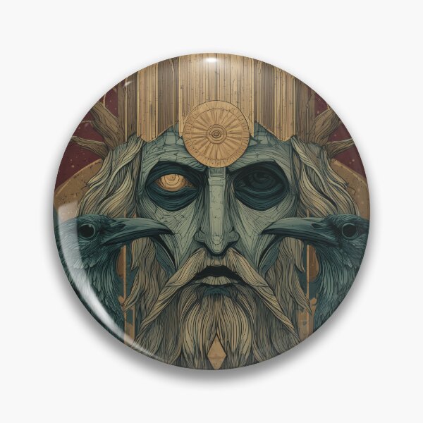 Item preview, Odin Allfather Art Deco Raven Portrait designed and sold by NordicDreams.