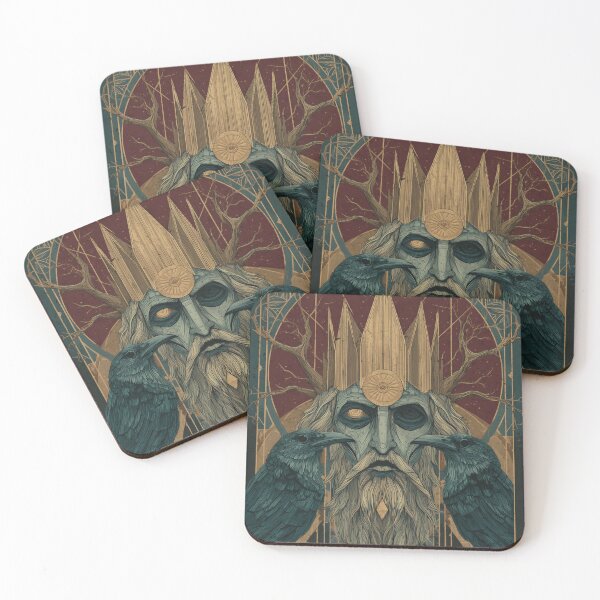 Item preview, Odin Allfather Art Deco Raven Portrait designed and sold by NordicDreams.