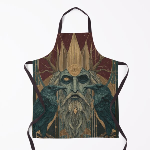 Item preview, Odin Allfather Art Deco Raven Portrait designed and sold by NordicDreams.