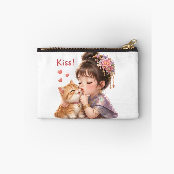 Item preview, Sweet Kiss of Love – Cute Thai Girl & Kitten designed and sold by Tonphiarts.