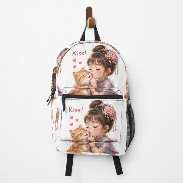 Item preview, Sweet Kiss of Love – Cute Thai Girl & Kitten designed and sold by Tonphiarts.