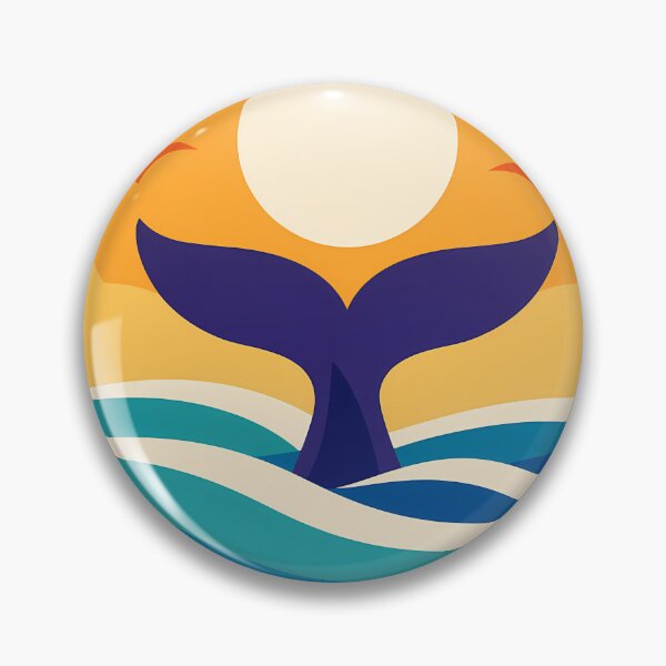 Item preview, Whale Tail Sunset Over Curved Ocean Waves designed and sold by InkSmithery.