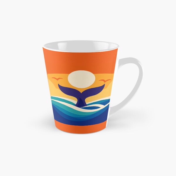Item preview, Whale Tail Sunset Over Curved Ocean Waves designed and sold by InkSmithery.